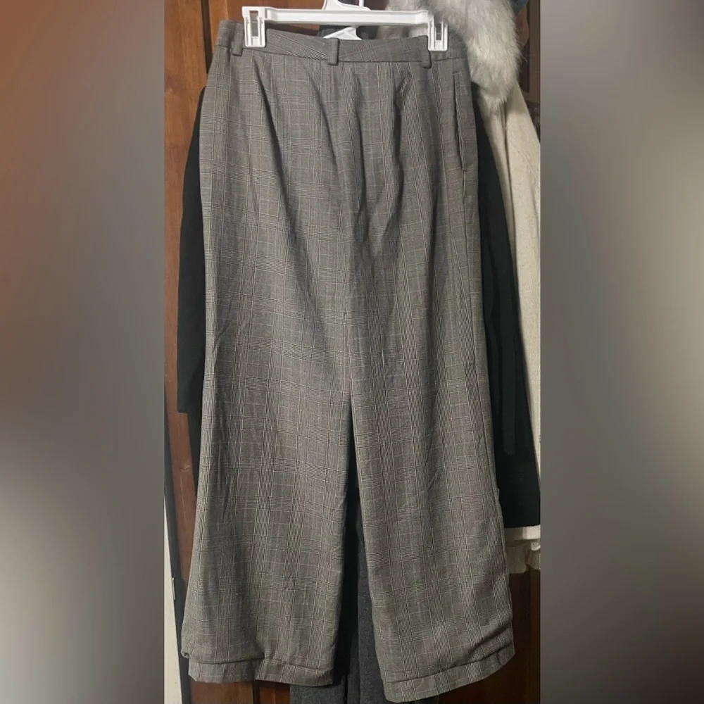 J Crew Italian Wool Herringbone Wide Leg Pants Trousers - Picture 3 of 16